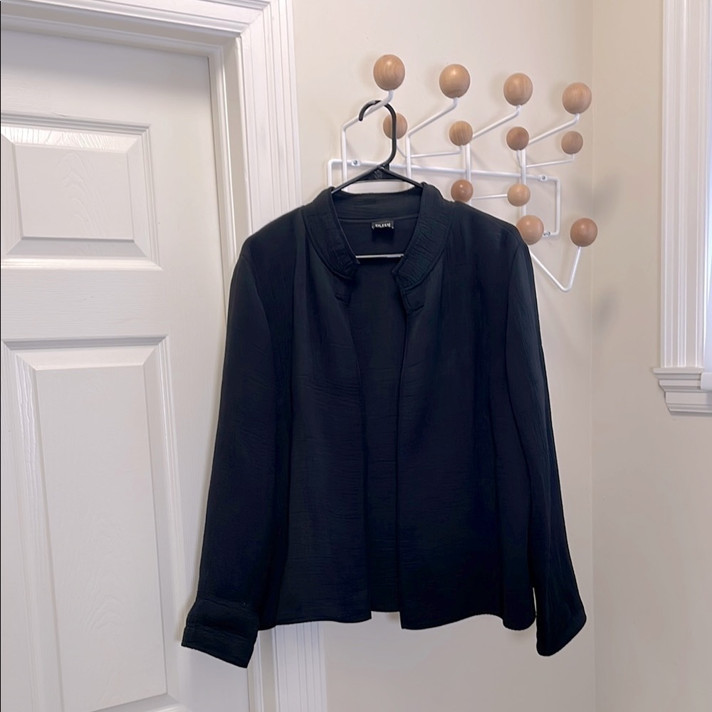 Eileen Fisher - Silk Blend Casual Light Jacket - Black - M